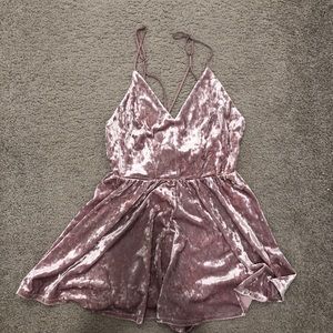 Forever 21 pink velvet romper